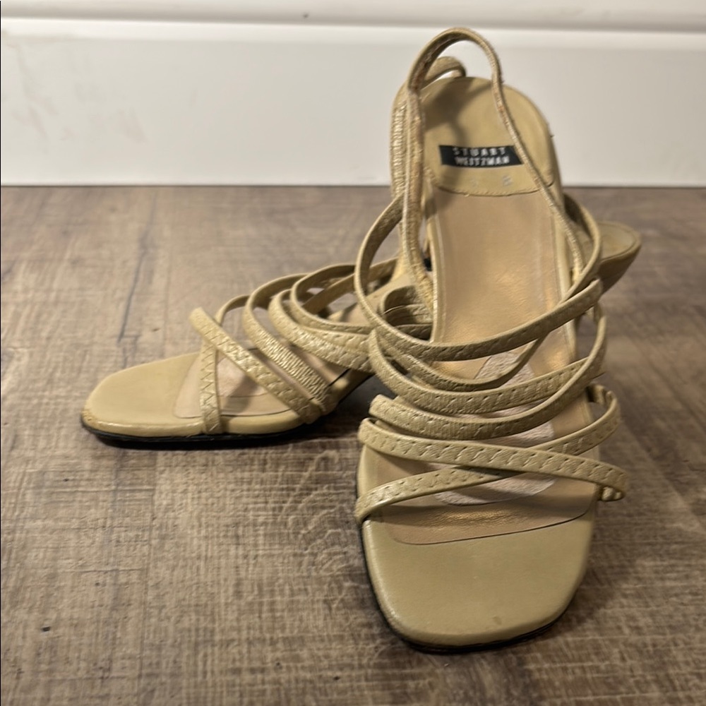 Stuart Weitzman Tan Strappy Heels - Picture 8 of 8